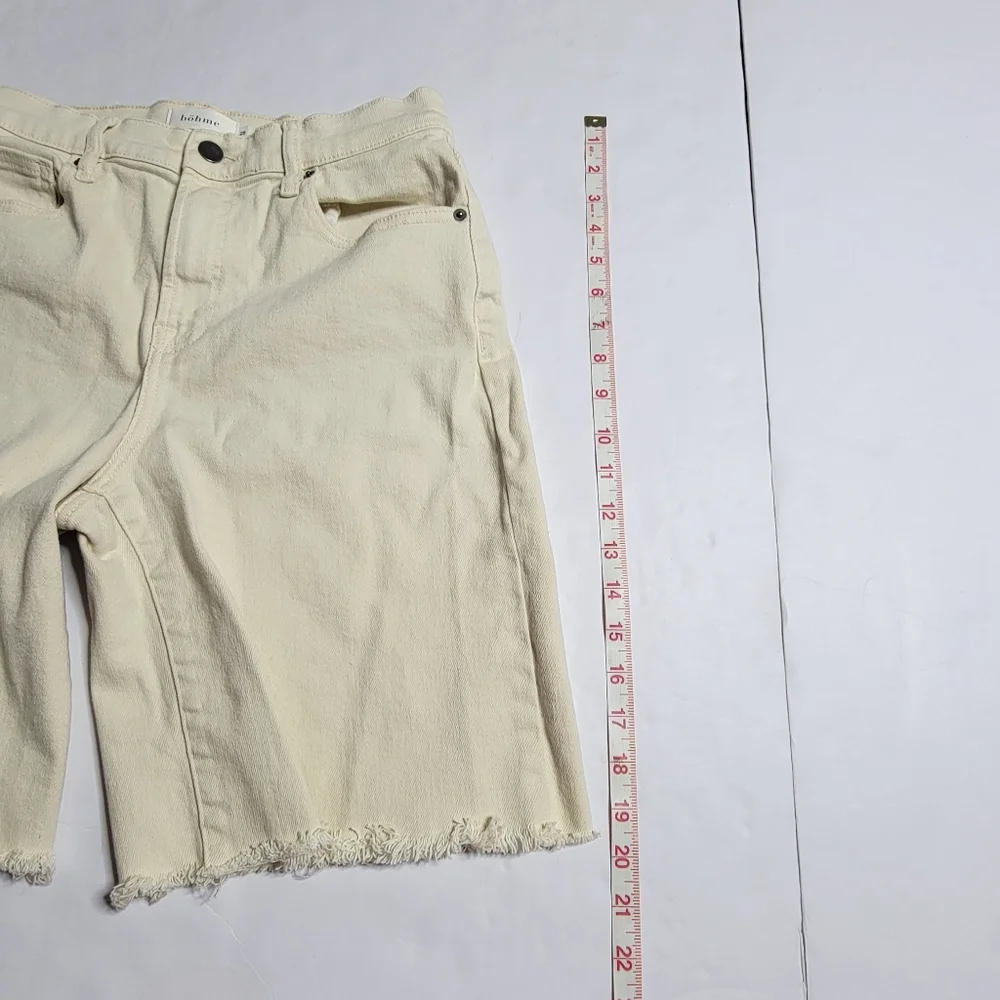Böhme Cream Denim Cutoff Shorts Women Size 28 Raw Hem